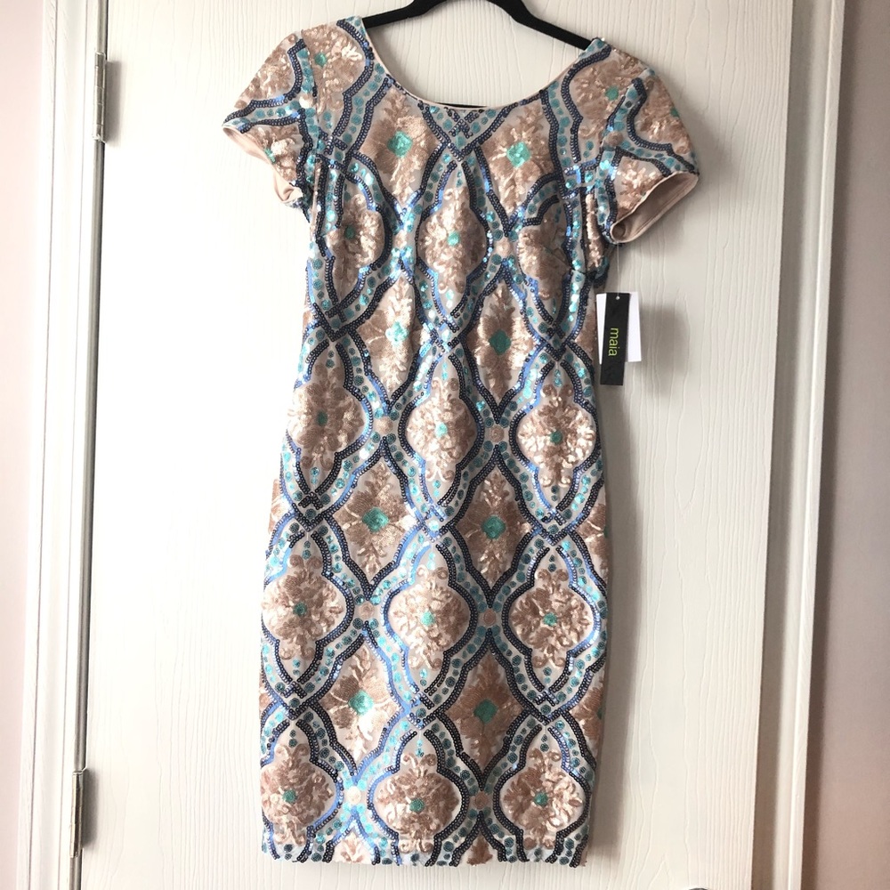 NEW Sequin Short-Sleeve Dress